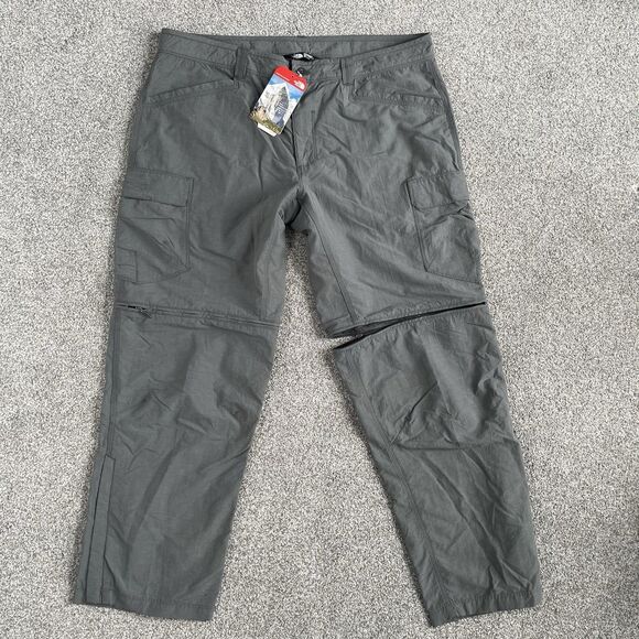 The North Face Libertine Convertible Pants Mens Climbing Hiking Gray Size 38 New - Picture 1 of 14